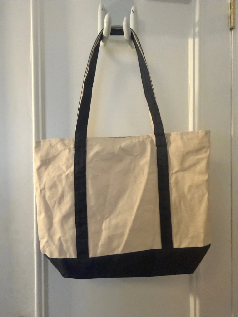 MLB Beige and Black Canvas Tote Bag with Citi Logo